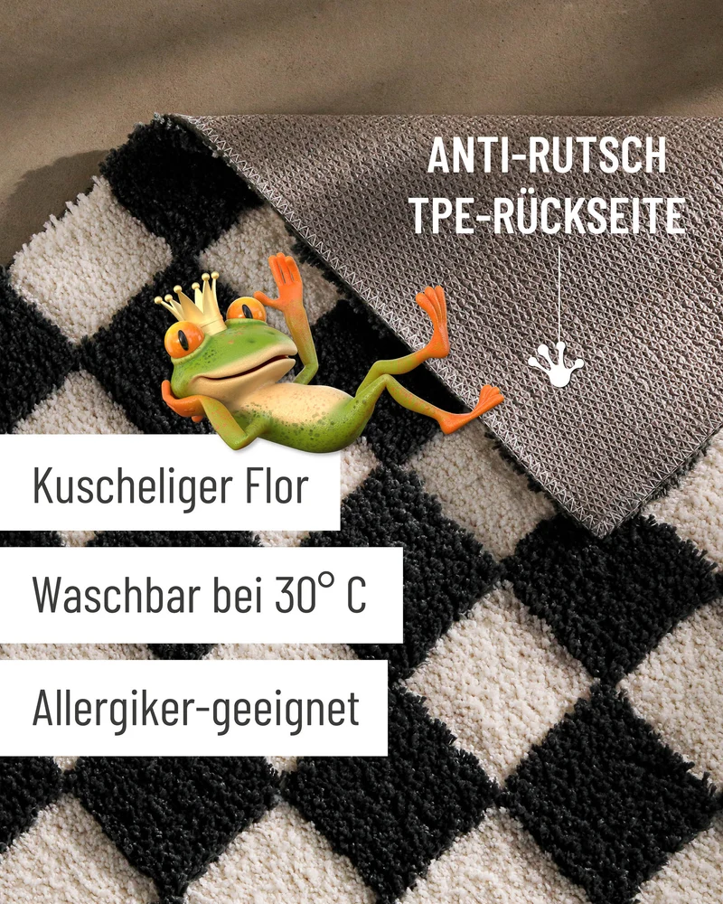 Badteppich Anthrazit Grau "Bobbi" WECONhome