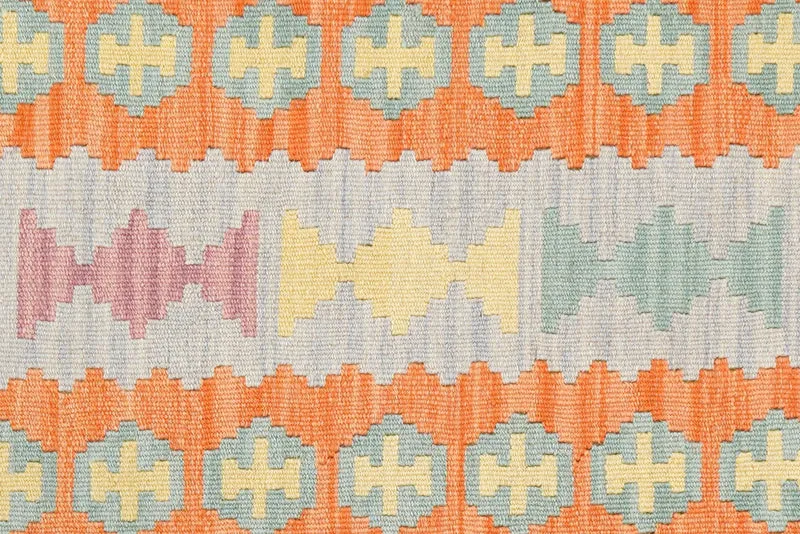 Kelim Gashgai · Handgewebt – Grau, 194x58 cm