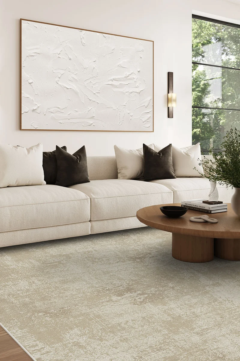 Asche Beige Teppich