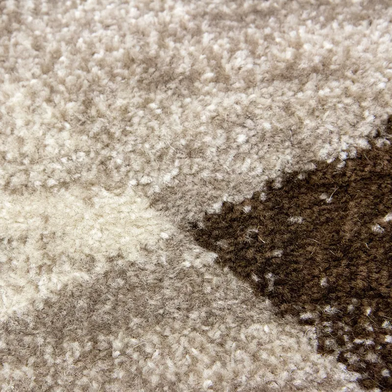 Moderner Teppich Geometrisches Muster Meliert in Braun Beige