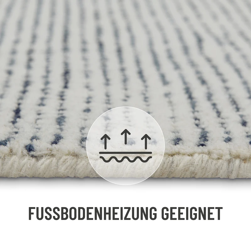 Kurzflor Teppich Rund Blau "Hamptons THIRTYTWO" WECONhome