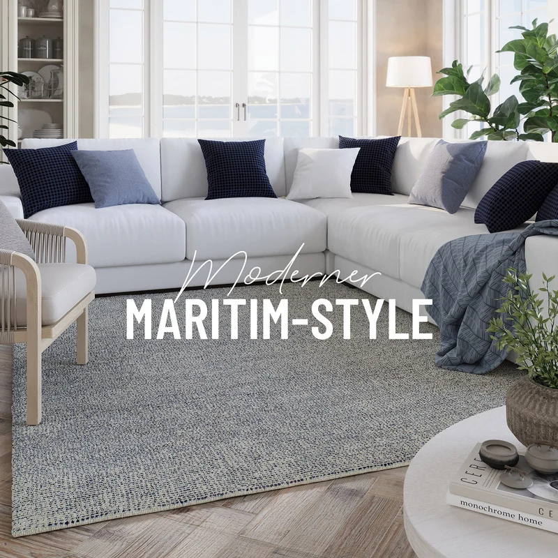 Kurzflor Teppich Blau "Hamptons THIRTYTWO" WECONhome