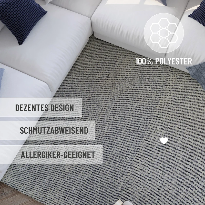 Kurzflor Teppich Blau "Hamptons THIRTYTWO" WECONhome