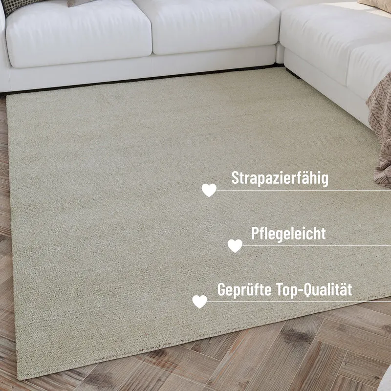 Kurzflor Teppich Rund Creme Weiß "Hamptons THIRTYTWO" WECONhome