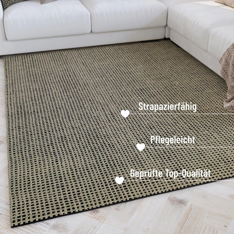 Kurzflor Teppich Sand Beige "Hamptons TWENTYNINE" WECONhome