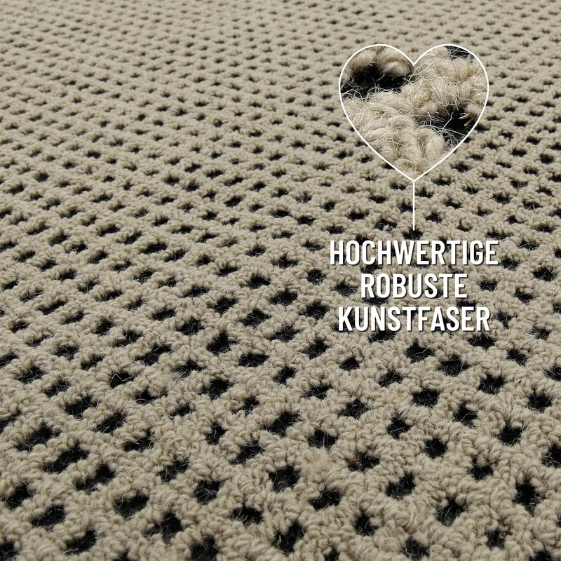 Kurzflor Teppich Sand Beige "Hamptons TWENTYNINE" WECONhome