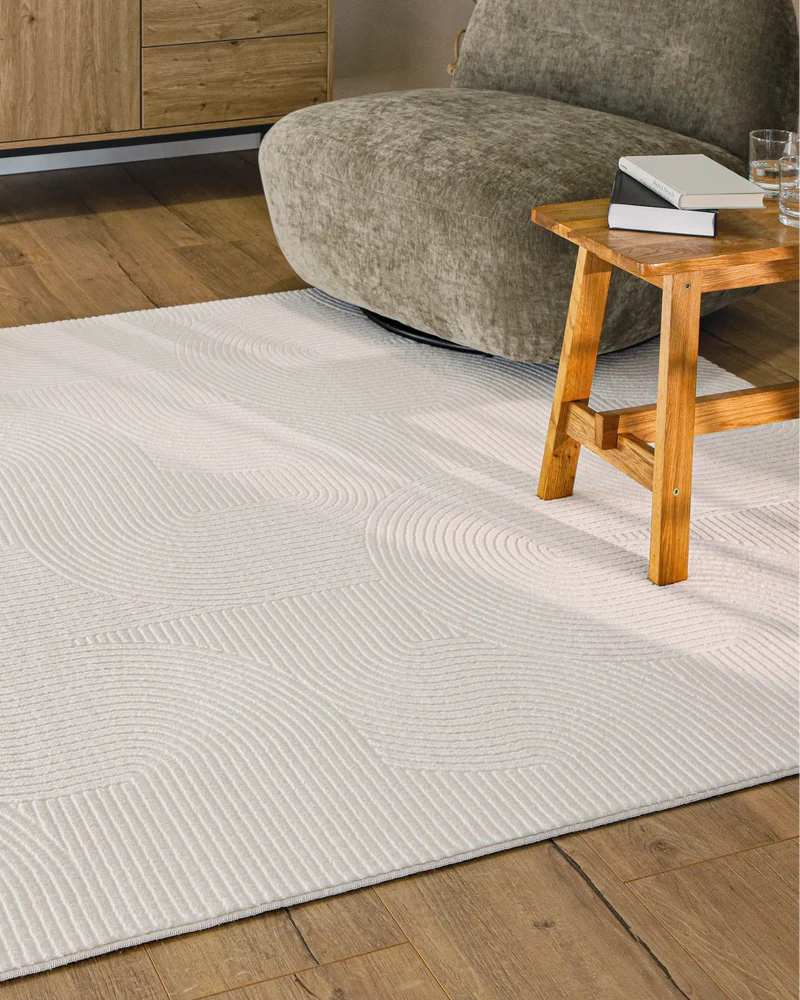 WECONhome Kurzflorteppich "Nuuk Arc" - Creme Weiß