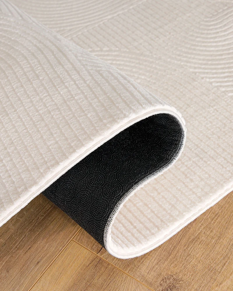 WECONhome Kurzflorteppich "Nuuk Arc" - Creme Weiß