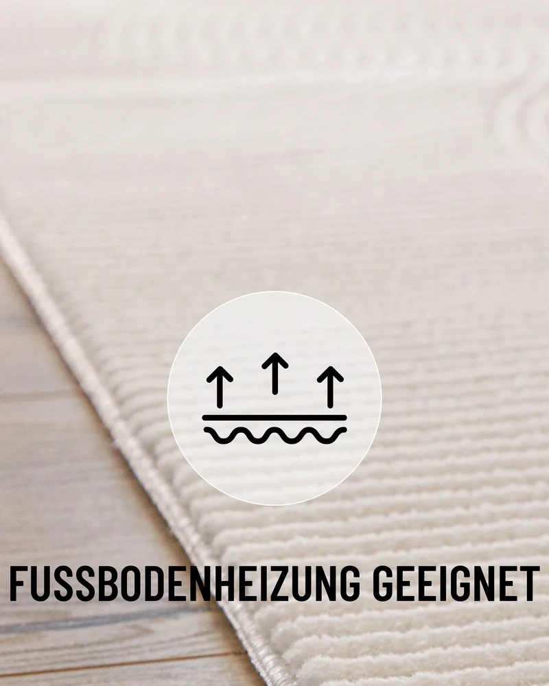 WECONhome Kurzflorteppich "Nuuk Arc" - Creme Weiß