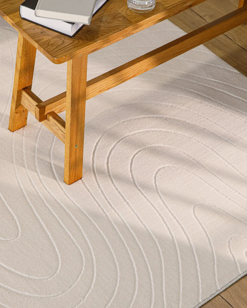 WECONhome Kurzflorteppich "Nuuk Flow" - Creme Weiß