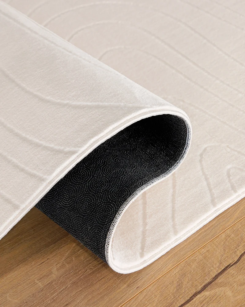 WECONhome Kurzflorteppich "Nuuk Flow" - Creme Weiß