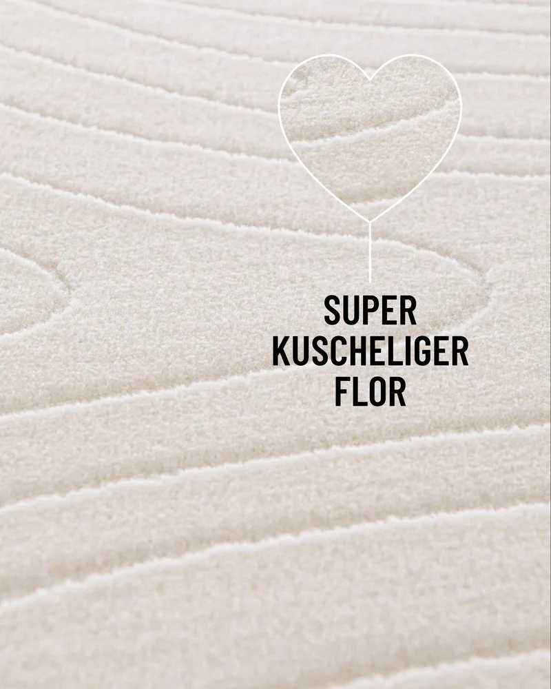 WECONhome Kurzflorteppich "Nuuk Flow" - Creme Weiß