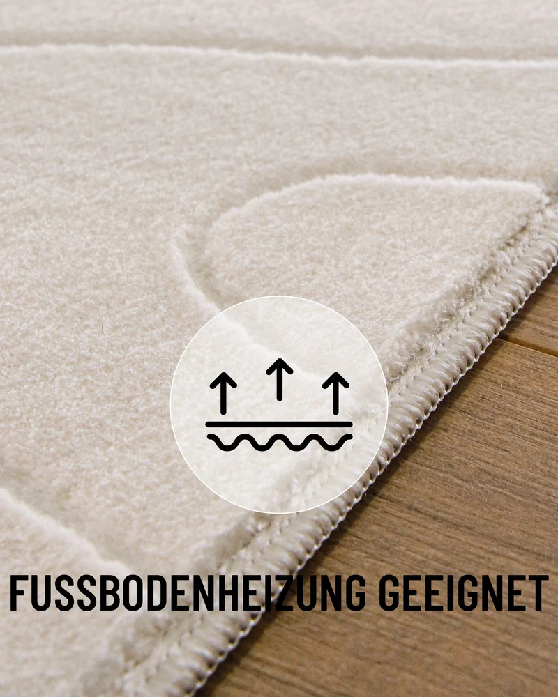 WECONhome Kurzflorteppich "Nuuk Flow" - Creme Weiß