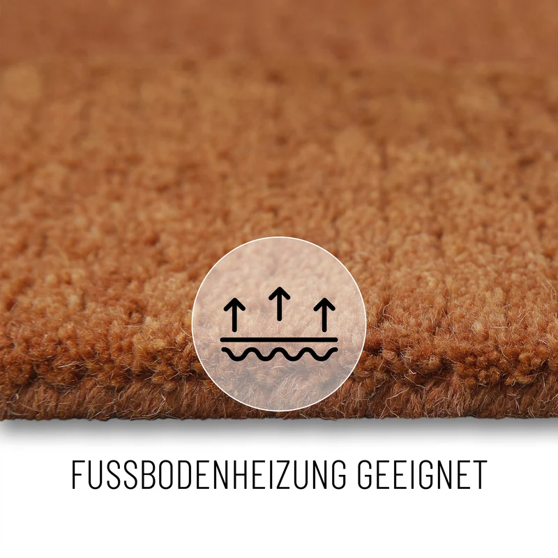 Kurzflorteppich Lehm Braun Weiß aus Schurwolle "Dodo" WECONhome