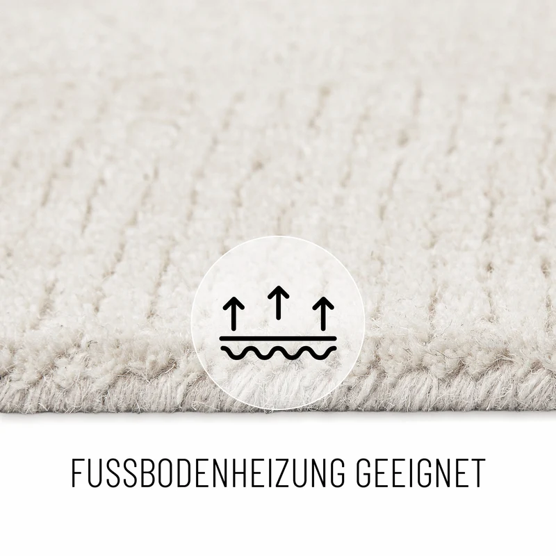 Kurzflorteppich Creme Weiß aus Schurwolle "Dodo" WECONhome