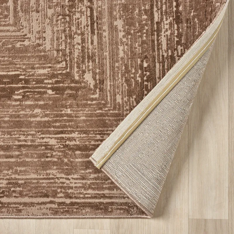 Premium Teppich Wohnzimmer Schlafzimmer Modern Hoch&Tief Bordüre – Kurzflor Teppich mit 3D Effekt