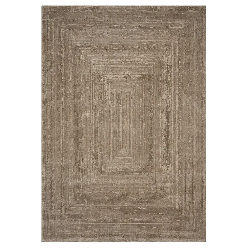 Premium Teppich Wohnzimmer Schlafzimmer Modern Hoch&Tief Bordüre – Kurzflor Teppich mit 3D Effekt