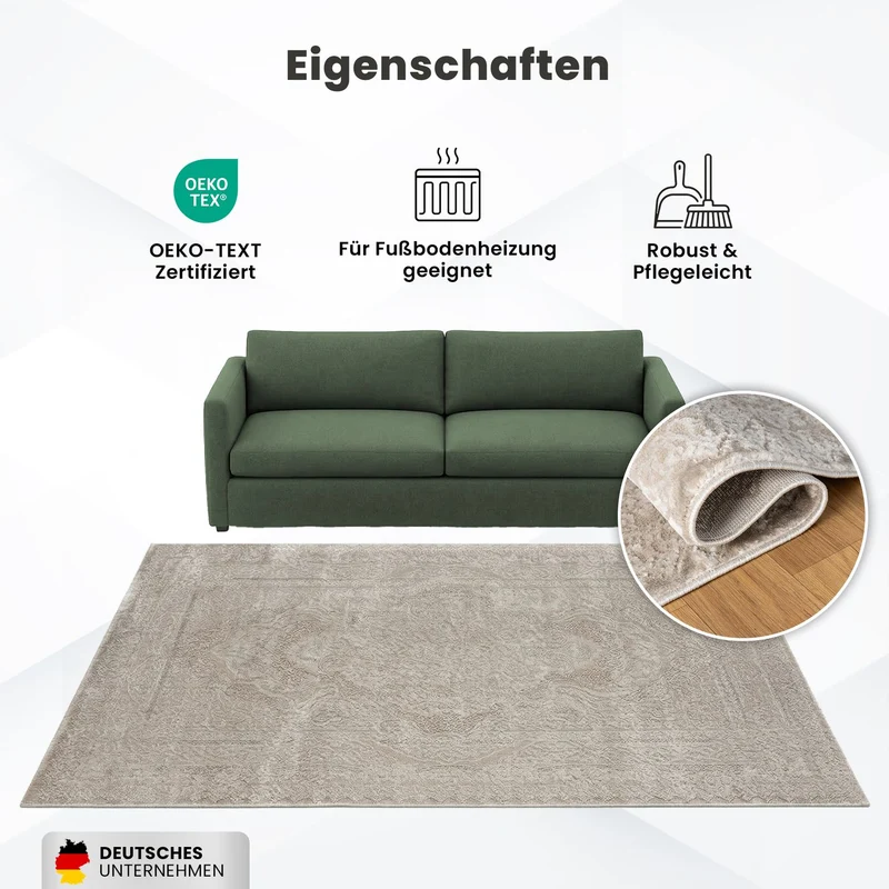 Teppich Wohnzimmer Teppich Schlafzimmer, Flur, Küche Kurzflor Orient Design Vintage Hoch-Tief-Effekt Modern 3D Weich