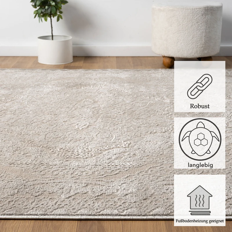 Teppich Wohnzimmer Teppich Schlafzimmer, Flur, Küche Kurzflor Orient Design Vintage Hoch-Tief-Effekt Modern 3D Weich