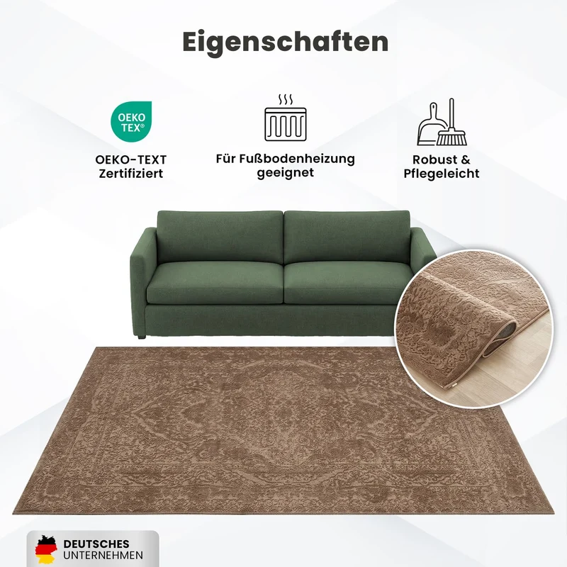 Teppich Wohnzimmer Teppich Schlafzimmer, Flur, Küche Kurzflor Orient Design Vintage Hoch-Tief-Effekt Modern 3D Weich