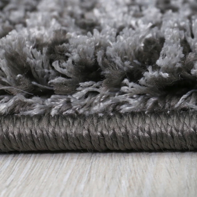 Moderner Wohnzimmer Teppich Extra Weich Mikrofaser Spezial Melierung Anthrazit
