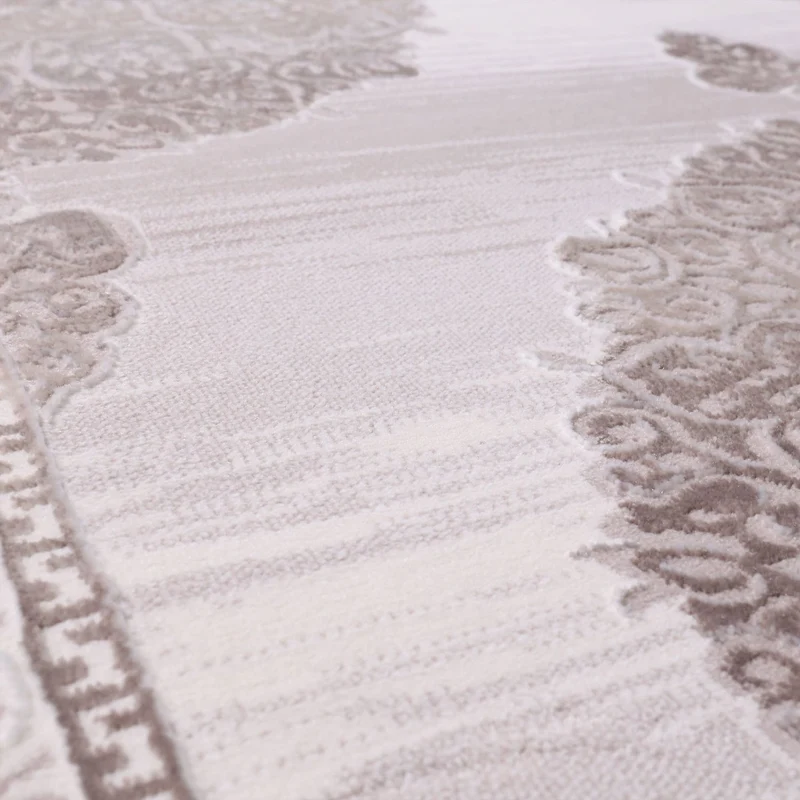Designer Teppich Dubai Beige Elegant Orientalisch