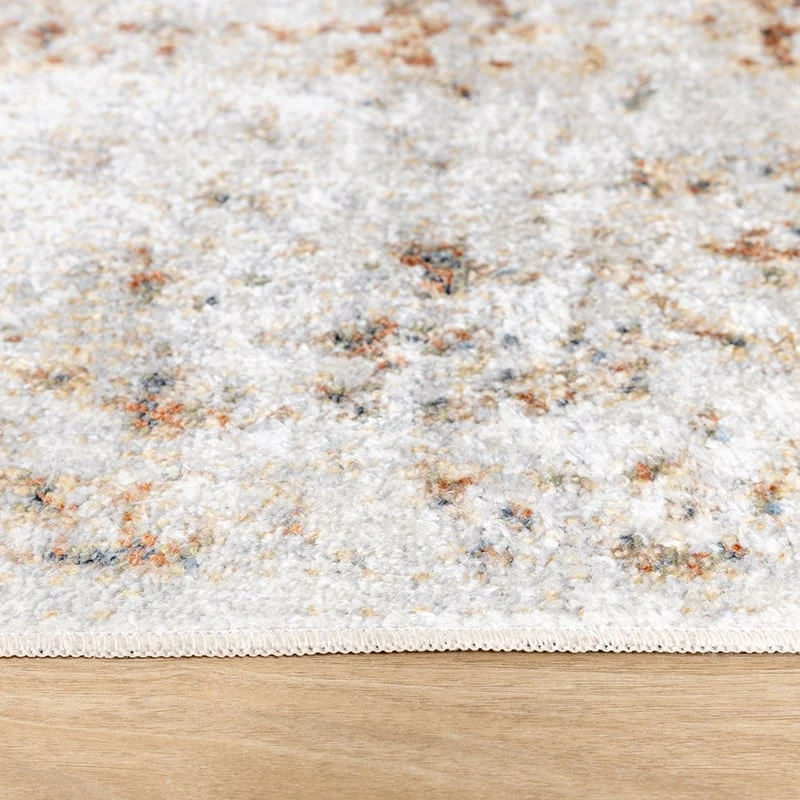 Waschbarer Teppich - Nova Medaillon Hellgrau