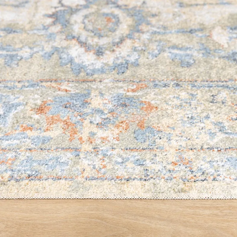Waschbarer Teppich - Nova Medaillon Grün