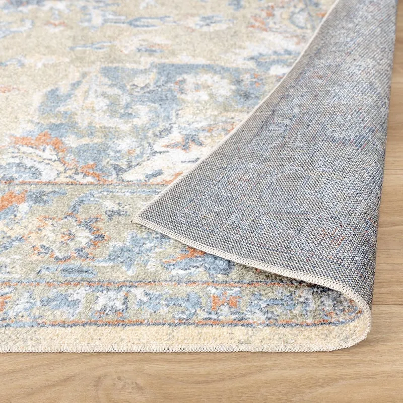 Waschbarer Teppich - Nova Medaillon Grün