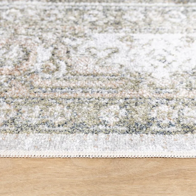 Waschbarer Teppich - Nova Aztec Olivgrün
