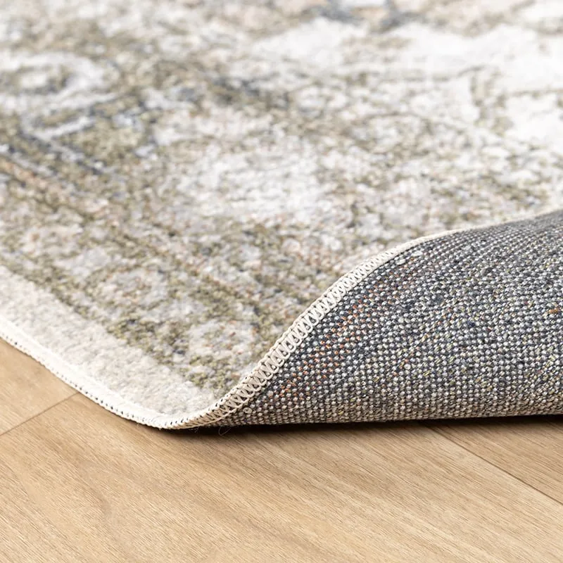 Waschbarer Teppich - Nova Aztec Olivgrün