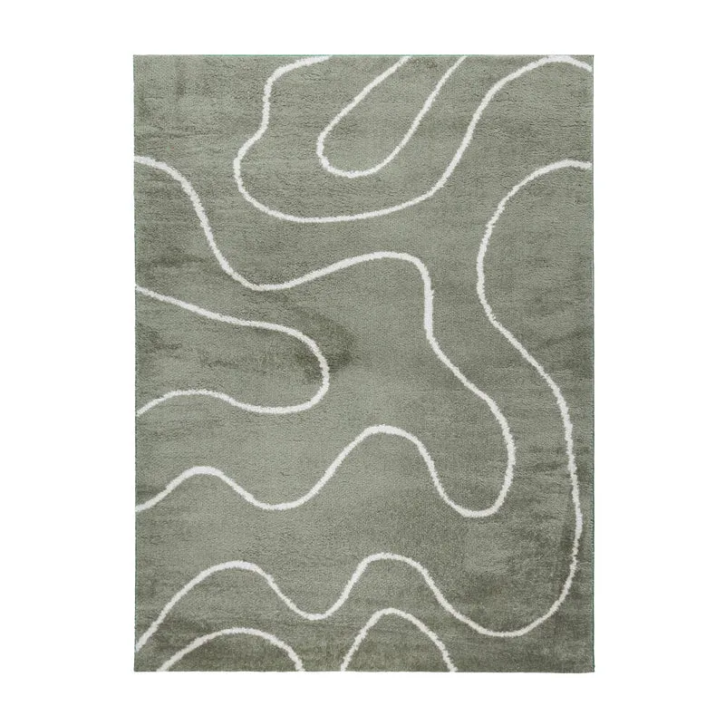 Waschbarer Teppich - Myrre Swirl Grün