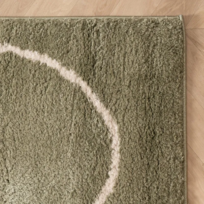 Waschbarer Teppich - Myrre Swirl Grün
