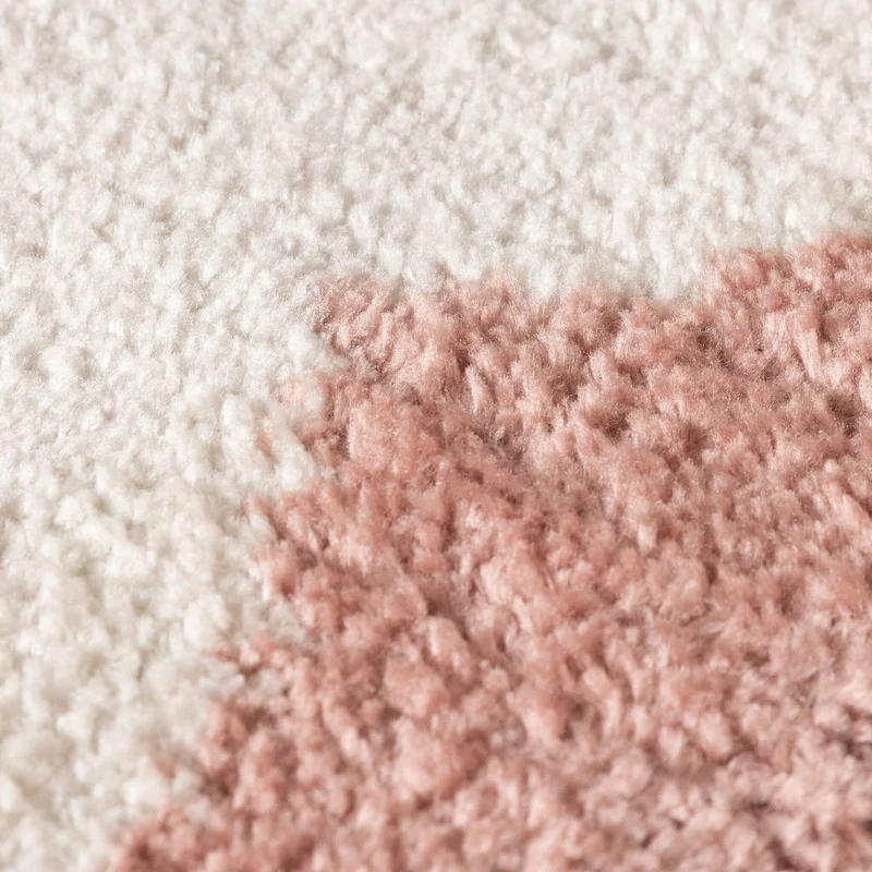Waschbarer Teppich - Myrre Rosa Weiß