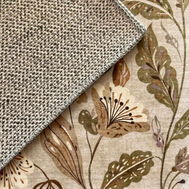 Waschbarer Teppich - Misty Flowers Creme