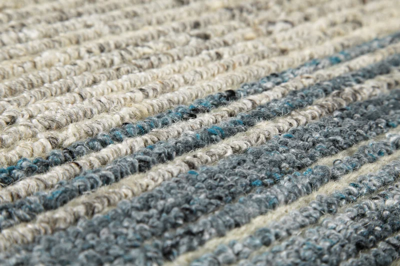 Kurzflor Teppich Rund Grau Blau meliert "Hamptons TWENTYFOUR" WECONhome