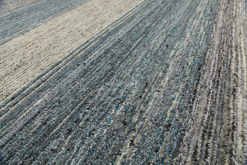 Kurzflor Teppich Rund Grau Blau meliert "Hamptons TWENTYFOUR" WECONhome