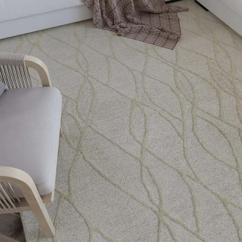 Kurzflor Teppich Creme Weiß aus Schurwolle "Hamptons TWENTYTHREE" WECONhome