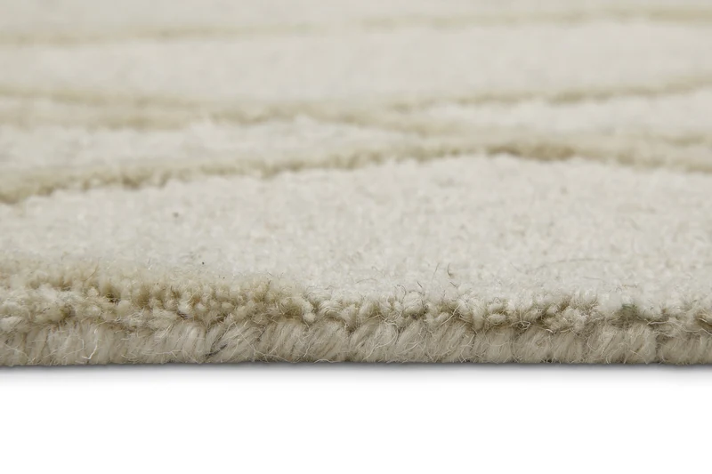 Kurzflor Teppich Creme Weiß aus Schurwolle "Hamptons TWENTYTHREE" WECONhome