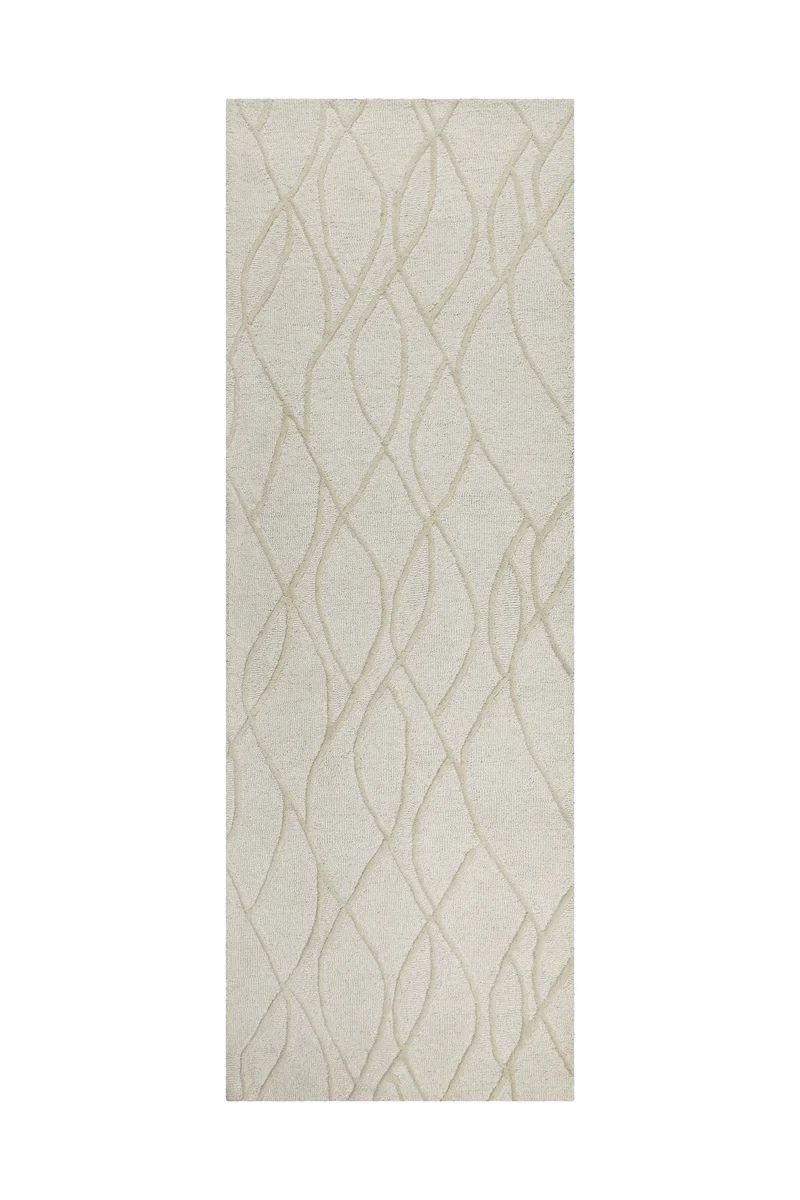 Kurzflor Teppich Creme Weiß aus Schurwolle "Hamptons TWENTYTHREE" WECONhome