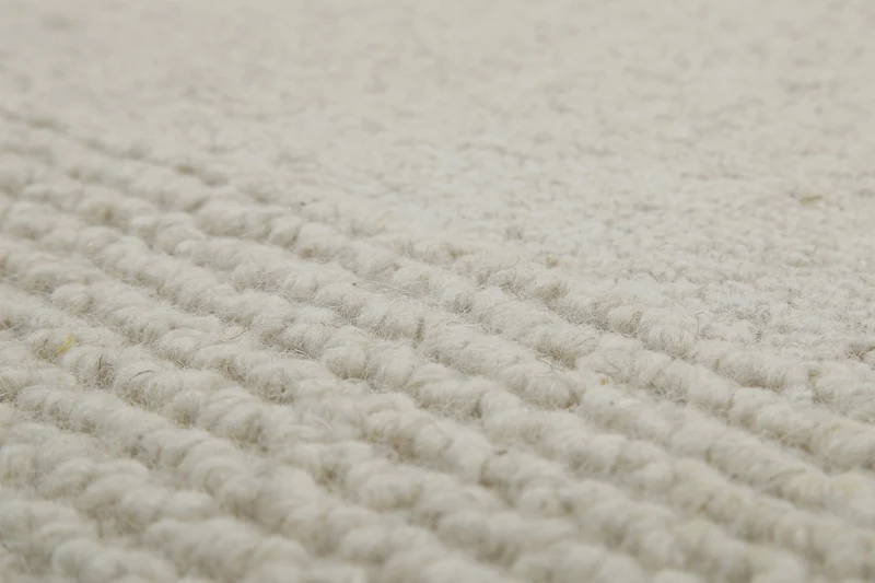 Kurzflor Teppich Rund Creme Weiß aus Schurwolle "Hamptons TWENTYONE" WECONhome