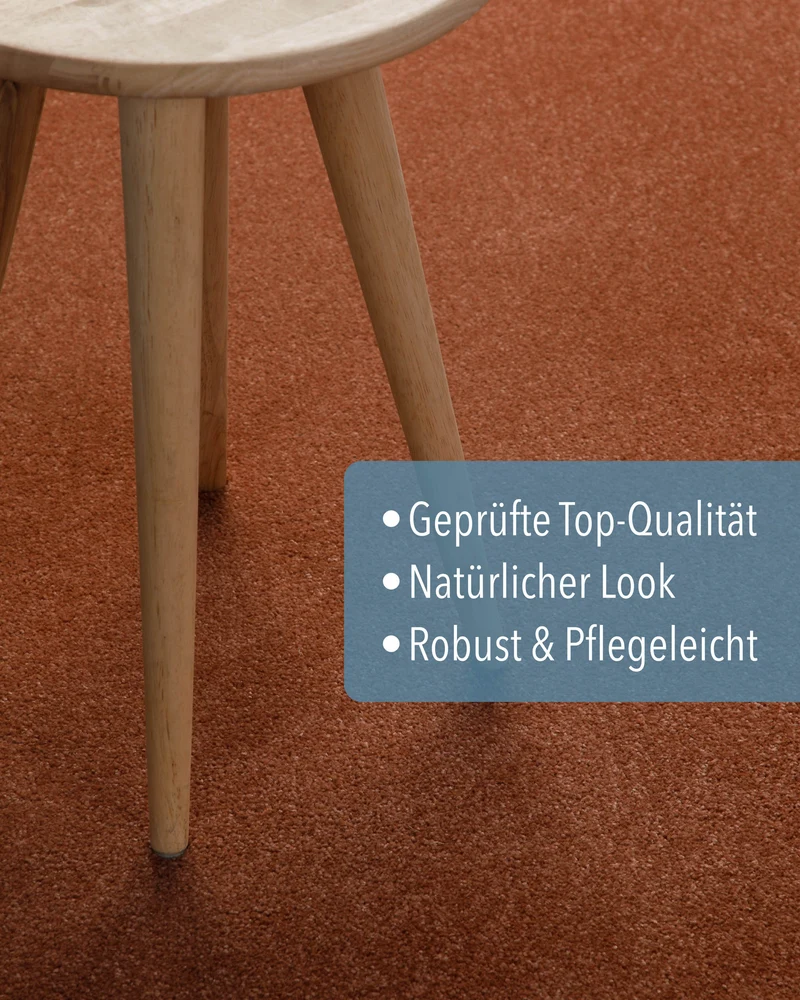 Kurzflorteppich Rund Ziegel Rot "Montepulciano" Homie Living