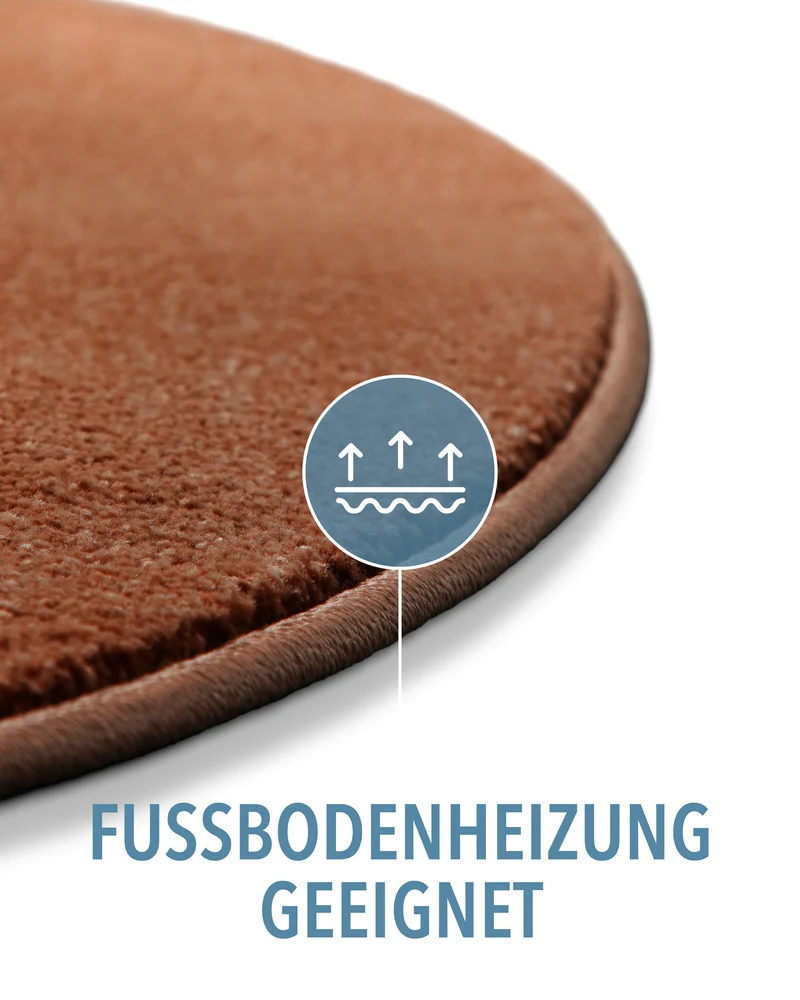 Kurzflorteppich Rund Ziegel Rot "Montepulciano" Homie Living