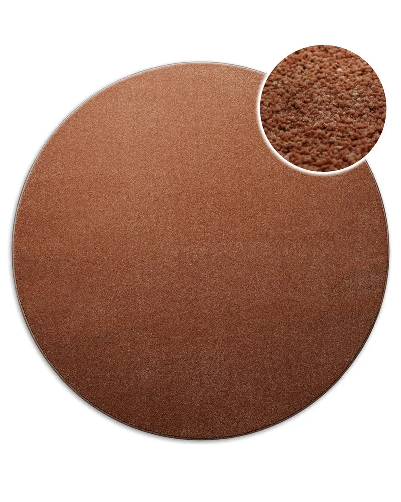Kurzflorteppich Rund Ziegel Rot "Montepulciano" Homie Living