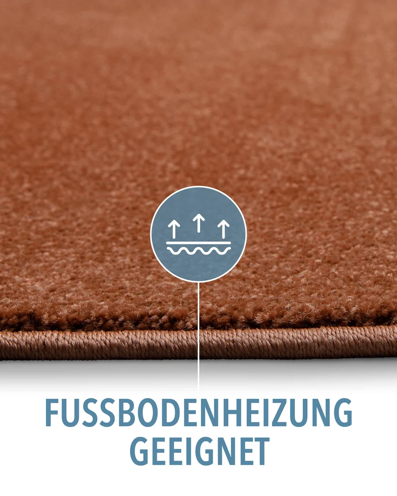 Kurzflorteppich Ziegel Rot "Montepulciano" Homie Living