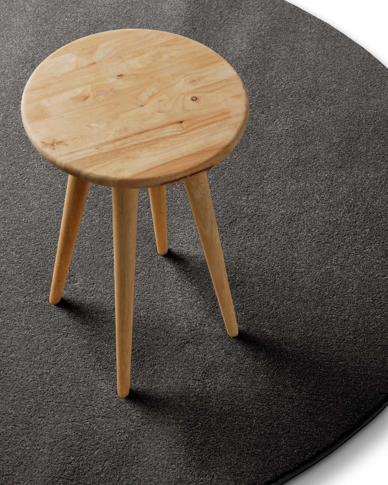 Kurzflorteppich Rund Anthrazit grau "Freja" WECONhome Basics