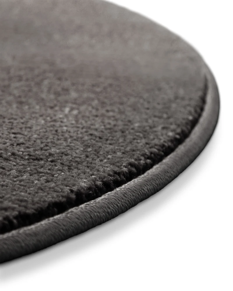 Kurzflorteppich Rund Anthrazit grau "Freja" WECONhome Basics
