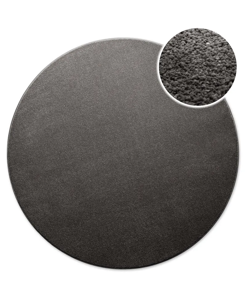 Kurzflorteppich Rund Anthrazit grau "Freja" WECONhome Basics