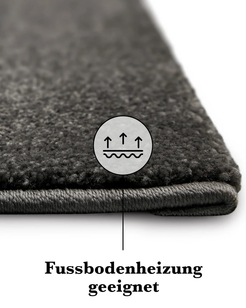 Kurzflorteppich Anthrazit grau "Freja" WECONhome Basics