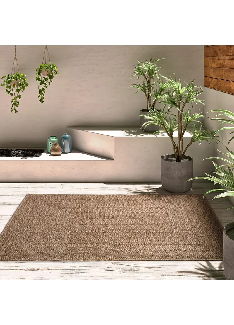 Alfombra de exterior efecto yute Acra 5001 Natural
